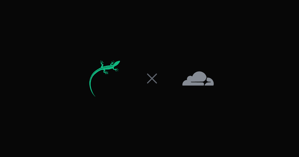 Lizard vs. Cloudflare Workers – das Lizard-Logo neben dem Cloudflare Workers-Logo